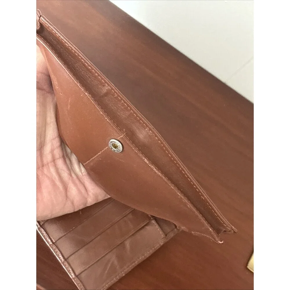 Celine Paris Long Wallet Macadam Brown Bi Fold Snap Coated Canvas Leather Trim - Picture 16 of 16